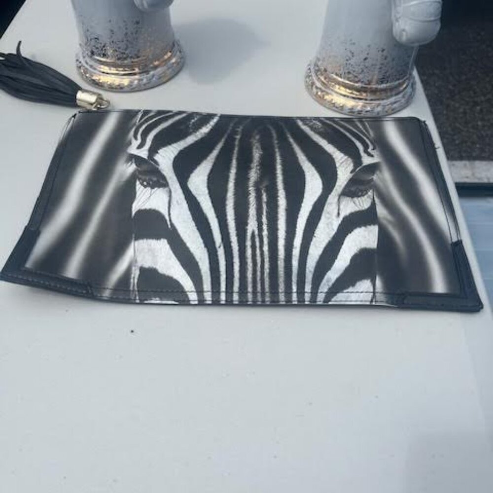 BEBE Zebra Clutch